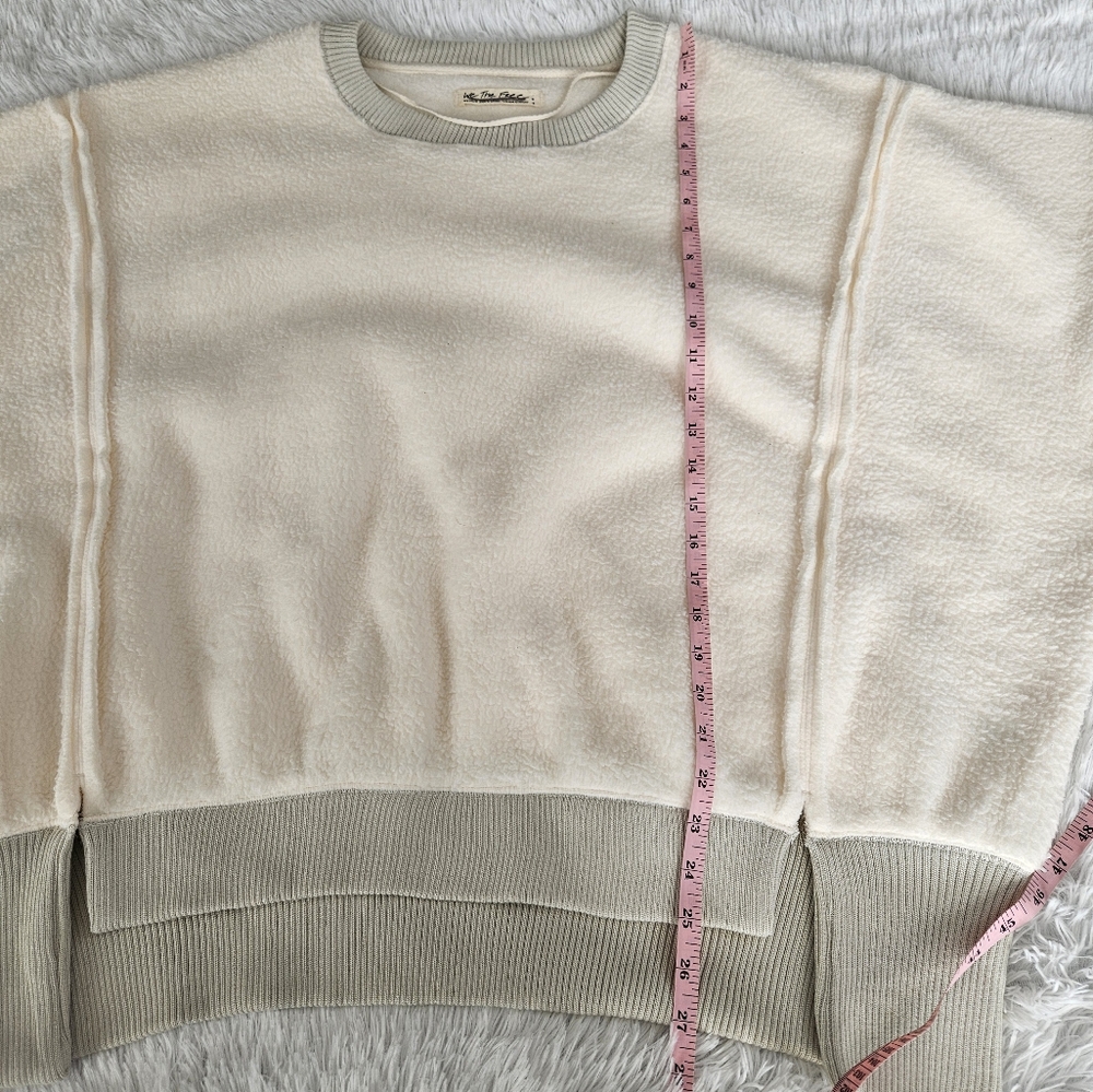 Free People We The Free Cozy Camden Sweatshirt Vanilla Ice Cream - Picture 9 of 12